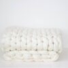 Pletená merino deka – krémově bílá