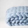 Pletená merino deka – ledově modrá
